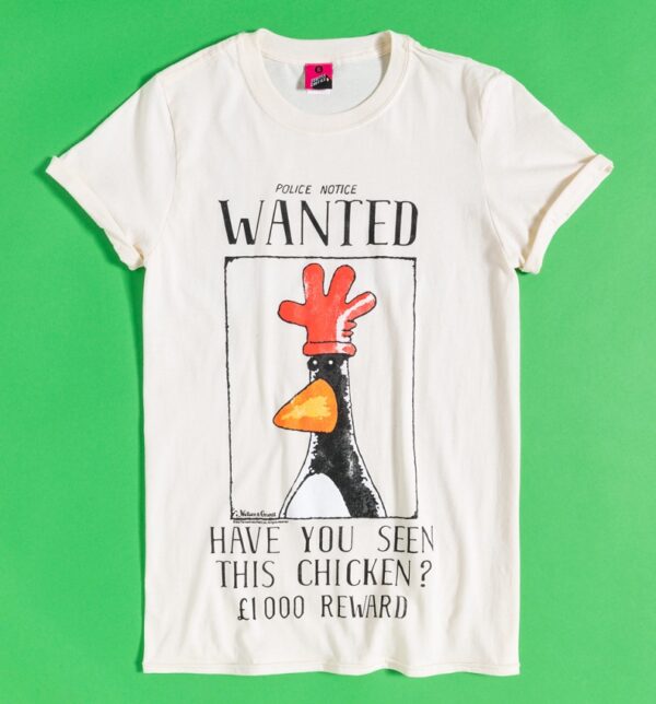 Women's Wallace And Gromit Feathers McGraw Wanted Poster Boyfriend T-Shirt