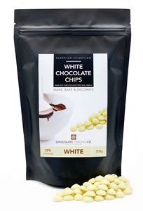 White Chocolate Chips - Medium 500g bag