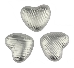 Silver chocolate hearts - Bag of 50