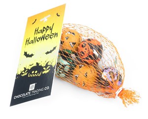 Branded net of halloween chocolate balls
