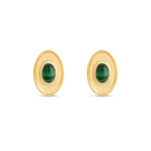 CEO's Deco Oval Malachite Stud Earrings