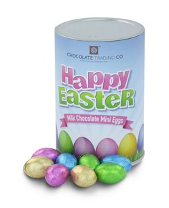 Branded Tin Can of mini Easter eggs
