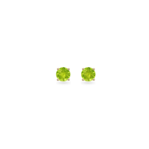 Forever Classic Peridot Solitaire Gold Stud Earrings