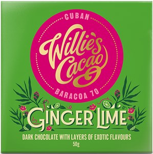 Willie's Ginger lime dark chocolate bar