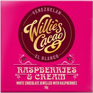 Willie's Raspberry & Cream white chocolate bar