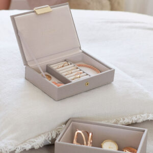 Taupe Mini Set of 2 Jewellery Box