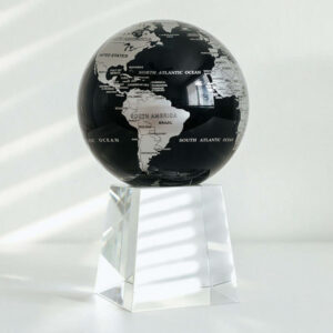 Black And Silver Rotating Globe 4.5"