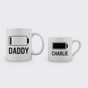 Personalised Daddy & Me Low Battery Mugs (One mug)