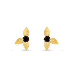 Demeter's Grace Dark Garnet Floral Stud Earrings