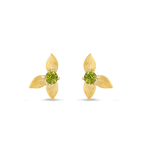 Demeter's Grace Peridot Floral Stud Earrings