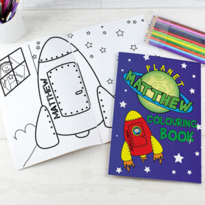 Personalised Space Colouring Book With Pencils