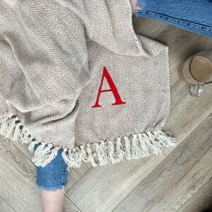 Personalised Embroidered Letter Throw