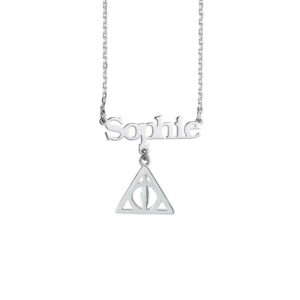 Harry Potter Sterling Silver Personalised Necklace with Deathly Hallows Charm