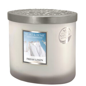 Heart & Home Elipse Candles Twin Wick Fresh Linen 220g