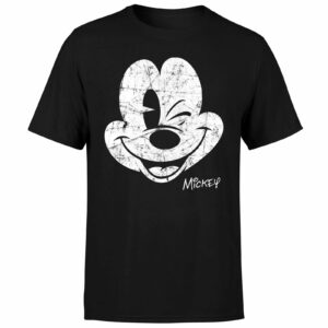 Disney Mickey Mouse Worn Face T-Shirt - Black - XL