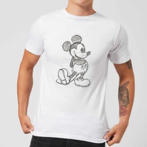 Disney Mickey Mouse Sketch Men's T-Shirt - White - XL