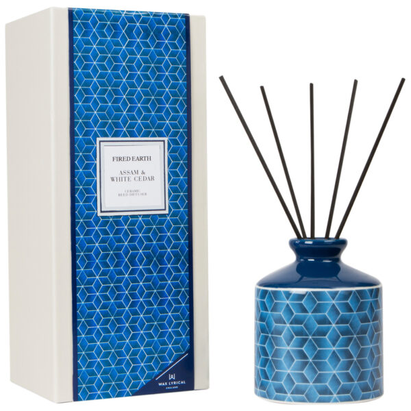 Fired Earth Assam and White Cedar Ceramic Reed Diffuser - 200ml