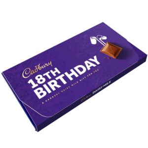 Cadbury 18th Birthday Dairy Milk Chocolate Bar with Gift Envelope