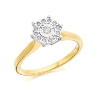 9ct Gold Diamond Ring - 10pts - D5004-J