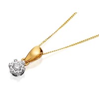 9ct Gold Diamond Solitaire Necklace - 5pts - D5613