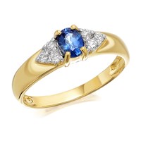 9ct Gold Sapphire And Diamond Ring - 12pts - D6420-J