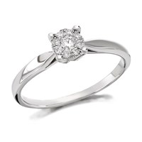 9ct White Gold Diamond Starburst Ring - 12pts - EXCLUSIVE - D6605-P