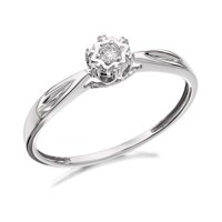 9ct White Gold Diamond Solitaire Ring - 5pts - D6875-J