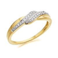 9ct Gold Diamond Crossover Ring - 10pts - EXCLUSIVE - D8028-Q