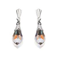 Silver Teardrop Crystal Andralok Drop Earrings - 21mm drop - F9909