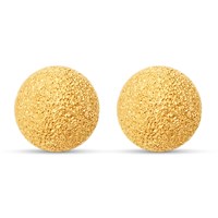 9ct Gold Frosted Stardust Ball Stud Earrings - 4mm - G0431