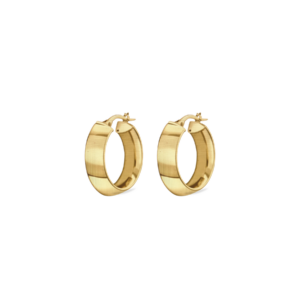 Modern Edge Curved Gold Hoop Earrings