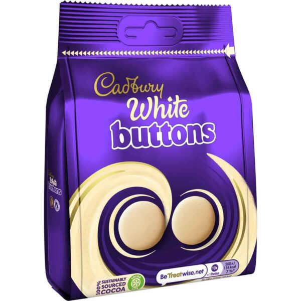 Cadbury Giant White Buttons Bag 110g (Box of 10)