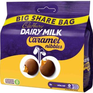 Dairy Milk Caramel Nibbles Share Bag186g (Box of 10)