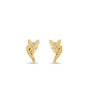 Vulpes White Sapphire & Topaz Fox Stud Earrings