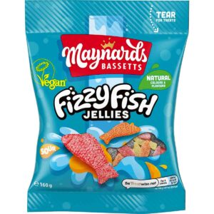 Maynards Bassetts Fizzy Fish Jellies Bag 160g