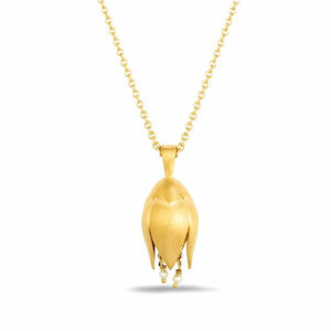 Demeter's Blooming Love Pearl Tulip Pendant Necklace