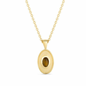 CEO's Deco Oval Tiger's Eye Pendant Necklace