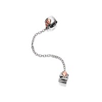 Clogau Silver And 9ct Rose Gold Cariad Safety Chain Bead Charm - G4440