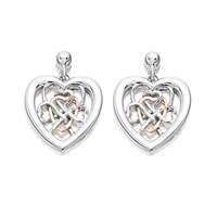 Clogau Silver And 9ct Rose Gold Welsh Royalty Drop Earrings - G4486
