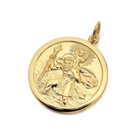 9ct Gold Double Sided St. Christopher Medallion - 25mm - G5374