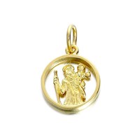 9ct Gold Cut Out St. Christopher Medallion - 14mm - G5378