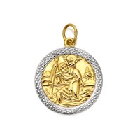 9ct Gold Two Colour St. Christopher Medallion - 18mm - G5390