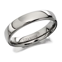 Titanium Polished Finish Band Ring - 5mm - J1013-X