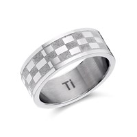 Titanium Rectangles Band Ring - 8mm - J1147-Z