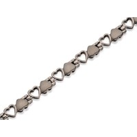 Titanium Heart Link Magnetic Bracelet - 7.25in - J1566