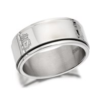 Stainless Steel Liverpool FC Worry Ring - J2291-R