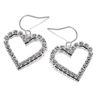 Diamante Heart Hook Wire Earrings - J5120