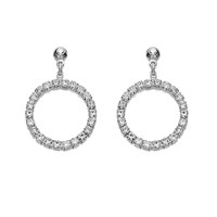 Diamante Circle Drop Earrings - J5150