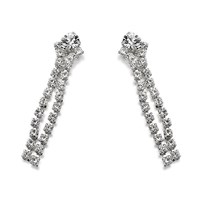 Diamante Two Row Drop Earrings - J5170