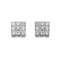 Diamante Square Stud Earrings - 7mm - J5201